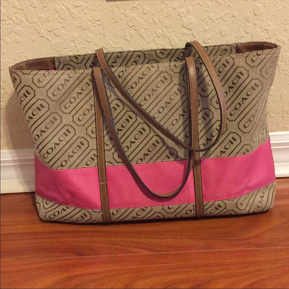 Large Coach Zip Tote